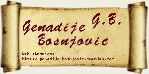 Genadije Bošnjović vizit kartica